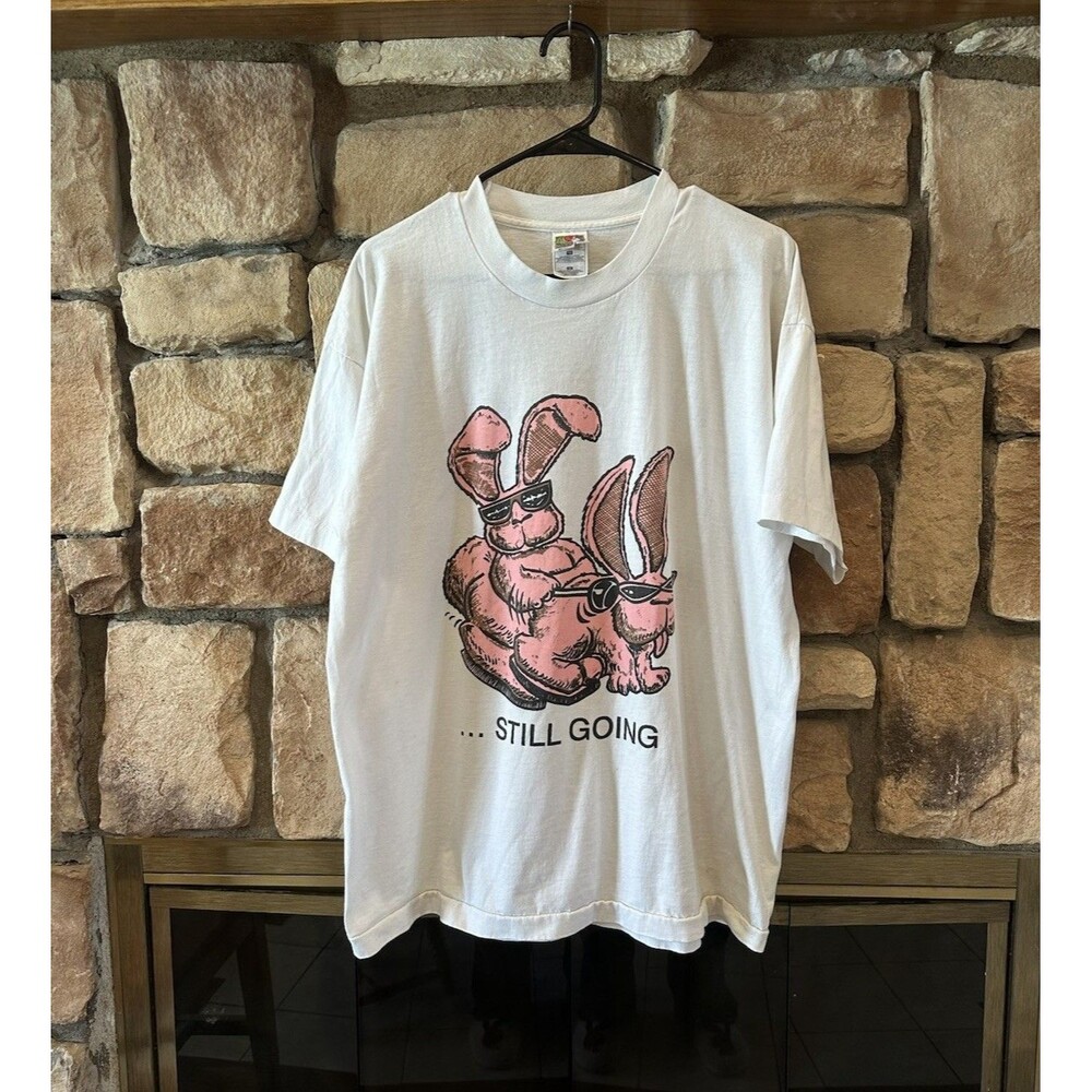 VTG 90s Energizer Bunny Sex Humor T Shirt XL Men White Still Going Single Stitch